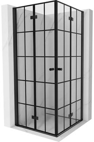 Mexen Mist-F Duo kabina prysznicowa składana 110 x 110 cm, czarna kratka, czarna - 8A6-110L-110P-70-77