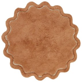Ceglasty bawełniany okrągły dywan tkany ręcznie odpowiedni do prania ø 110 cm Sweet April Toffee – Nattiot