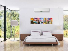 Obraz - Miasto w neonowym blasku (170x50 cm)