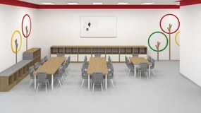 Stół do przedszkola Smart prostokątny 120x70 cm, rozmiar 0-3, blat dębowy / nogi białe