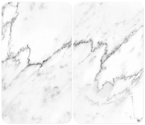 Komplet 2 szklanych osłonek na kuchenkę Wenko Marble, 52x30 cm