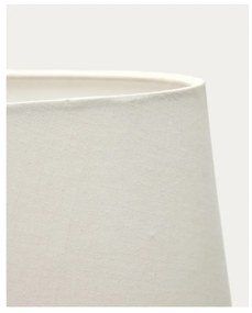 Czarno-biała lampa stołowa z tekstylnym kloszem (wysokość 72 cm) Foixa – Kave Home