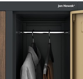 Szafa socjalna 10-drzwiowa BARTEK, 1360 x 1720 x 450 mm, Eco Design: antracytowa/ orzech