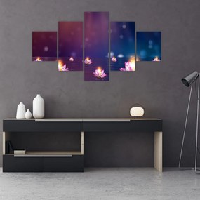 Obraz - Magiczne lilie wodne (125x70 cm)