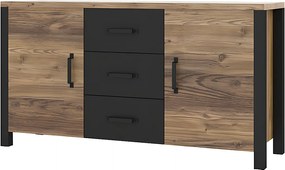 Komoda OLIN 2D3S 147 appenzeller fichte/czarna