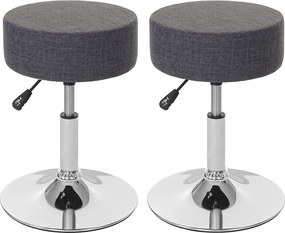 Zestaw 2 stołków MCW-C22,  tekstylny, szary