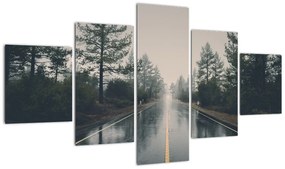 Obraz drogi w deszczu (125x70 cm)