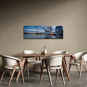 Obraz żaglówki (z zegarem) (90x30 cm)