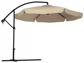 Składany parasol ogrodowy LEVI 300 cm, beżowo-brązowy + darmowe opakowanie
