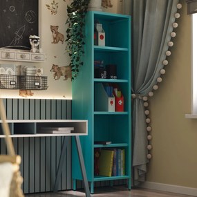 Regał na książki MARIO, 500 x 1800 x 350 mm, Modern: morski