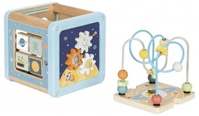 Tooky toy drewniana kostka aktywności kosmos sorter labirynt