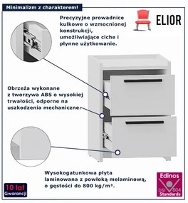 Wąska biała szafka nocna z szufladami - Z2-N11