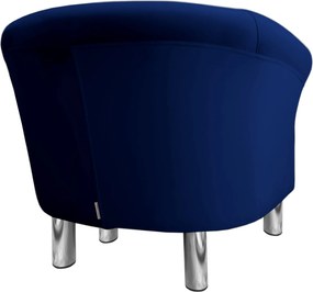 Fotel Milo tkanina Welur wygodny fotel tapicerowany do salonu i sypialni : Kolor nogi - Chrom, Kolor tkaniny - VELVET - MG16, Wysokość nogi - 15 cm