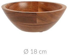 Miska drewniana na sałatki, owoce, akacja, Ø 18 cm