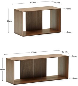 Brązowy modułowy system półek w dekorze orzecha 4 szt. 168x76 cm Litto – Kave Home