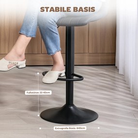 HOMCOM Zestaw 2 hokerów w stylu retro, z podnóżkiem, regulowane, 43 cm x49,5 cm x 111 cm