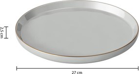 Talerze obiadowe porcelanowe SUBLIMA, złota obwódka, 6 sztuk x Ø 27 cm