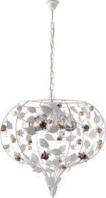 Piękny, biały, lakierowany, żelazny żyrandol w stylu shabby chic, 5 świateł, 125 Ø68 BL196-5-BCO