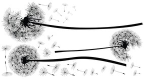 Komplet naklejek ściennych Ambiance Flying Dandelions