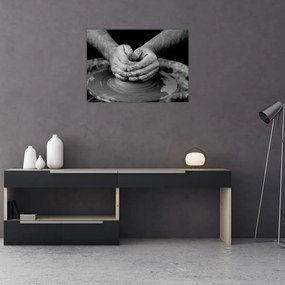 Obraz czarno-biały - garncarstwo (70x50 cm)