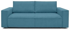 Turkusowa sztruksowa rozkładana sofa 245 cm Nihad – Bobochic Paris