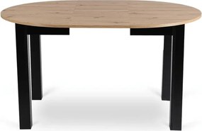 Stół Okrągły Rozkładany HARRY 102-142 cm Dąb Artisan/Czarny Loft