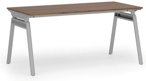 Biurko PRIMO SIGMA, 160x80 cm, szara podstawa, orzech