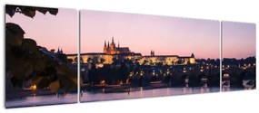 Obraz Zamku Praskiego i Wełtawy (170x50 cm)