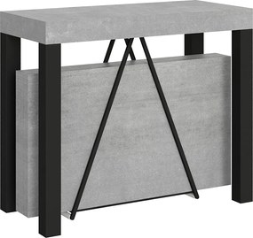 Konsola rozkładana 90x40/196 cm Tiris Small cementu rama w kolorze antracytu