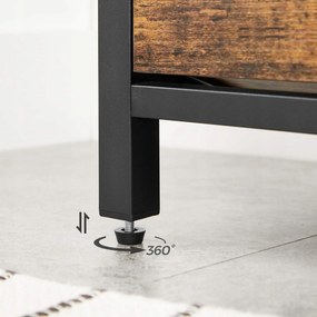 Szafka na buty z ławką TAYLOR 80x30 cm, rustykalny brąz/czarny