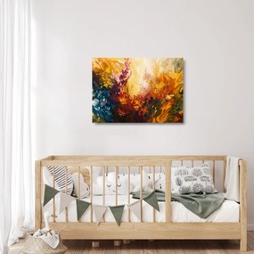 Obraz na szkle - Abstrakcyjny obraz kwiatów (70x50 cm)