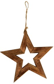InDecor Wisząca gwiazda z drewna mango, 33 x 2 x 33 cm