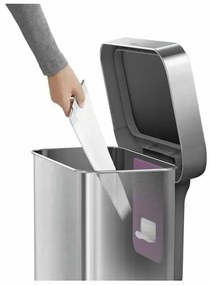Simplehuman Kosz na śmieci z pedałem 55 l, srebrny, 55 l