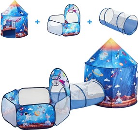 Namiot do Gry i Tunel SucceBuy Blue Rocket dla Dzieci, Prezent dla Małych Chłopców i Dziewek