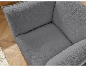 Ciemnoszary fotel z materiału bouclé Giorgia – Bobochic Paris