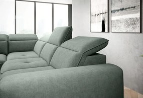 Narożnik COLOMBO L Prawostronny z elektryczną funkcją spania pojemnikiem ELEMENT 11 Zielony WERSAL