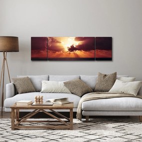 Obraz słońca za chmurami (170x50 cm)