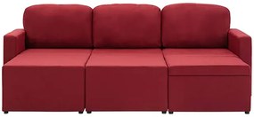 Rozkładana sofa modułowa czerwone wino - Odi 4Q