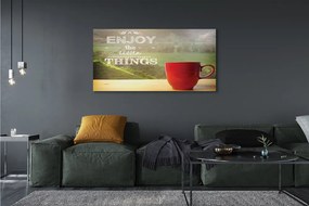 Obraz na płótnie Kubek z Napisem w Naturze