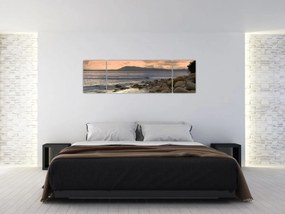Obraz - Morze i góry (170x50 cm)