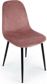 Zestaw 4 krzeseł z różowego aksamitu - IRELIA