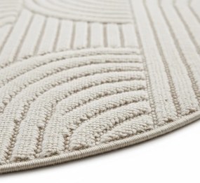 Dywan nowoczesny 3D Helix Geometria kremowy 200 cm x 200 cm koło