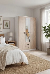 Szafa trzydrzwiowa biały + dąb sonoma N6-M41