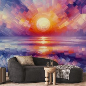 Fototapeta - Kolorowy artystyczny zachód słońca (196x136 cm)