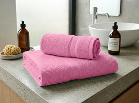 1x Ręcznik kąpielowy CLARYSSE ELEGANCE 70x140 cm + 1x ręcznik CLARYSSE 60x110 cm 100% bawełna, różowy