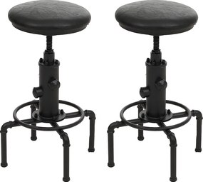 Stołki barowe MCW-N23 (zestaw 2 szt.),  czarne