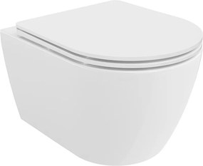 Mexen Carmen miska wc Rimless z deską wolnoopadającą slim, duroplast, biała połysk - 30880300