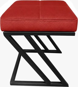 Pufa ZETA LOFT ławka taboret podnóżek metal eko-skóra : Kolor nogi - Czarna, Kolor tkaniny - EKO-SKÓRA - 15D, Typ tkaniny - Eko-skóra