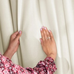 Beżowa aksamitna zasłona częściowo zaciemniająca (dimout) 140x245 cm Pleat – Restilo