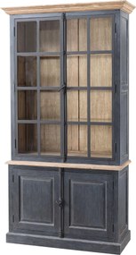 Kredens Gordes 110x46x230 old black & natural